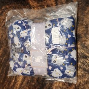 Navy Owls Satin Collar Pajama Set